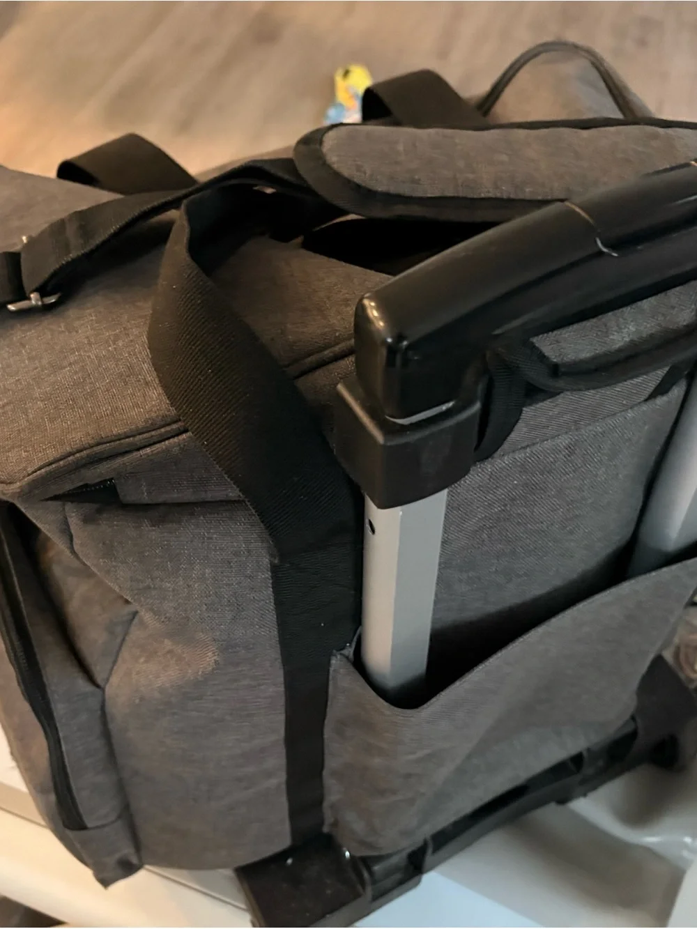 Men's Gray Travel Duffel Bag with Black Straps - Unbranded